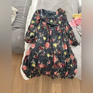 Floral Dress in Black by Anthropologie